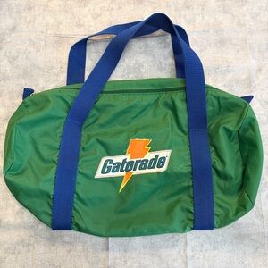 Vintage Gatorade Green Gym Bag Blue Double Strap 1980s Athletic Sports Hand Tote